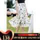 百图betu女装夏季新款半身裙法式优雅花卉高腰半身裙女2303T67 米白 L（米白预售06/21发货）