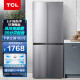 TCL 408升大容量风冷无霜十字多门双对开门电冰箱 AAT养鲜 超薄冰箱（典雅银）BCD-408WZ50