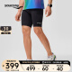 Saucony索康尼专业跑步紧身五分裤短裤男款马拉松训练比赛跑步竞速运动裤 正黑色 XL(180/88A)
