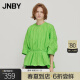 江南布衣（JNBY）夏季衬衫女100%棉七分袖高腰抽绳通勤圆领5M3211670 338/荧光绿 L