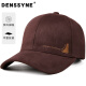 德西纳（denssyne）男士帽子麂皮绒秋冬季硬顶有型黑时尚鸭舌帽户外运动休闲棒球帽 棕色 可调节(55-60cm)