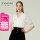 ANMANI恩曼琳22秋季新款法式蕾丝刺绣花衬衫女白色蕾丝衫EANBCG52 珍珠白-预售7天 S-预售7天