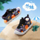 鸿星尔克（ERKE）童鞋男童小童沙滩凉鞋儿童包脚舒适凉鞋正黑/木槿紫33