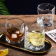 法蘭晶玻璃杯折纸杯威士忌酒杯洋酒杯水杯套装杯架 透明折纸杯6只装