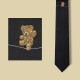 GIEVES CHARLES意大利风格真丝刺绣动物限量版男士领带休闲礼盒装 马戏团可可熊