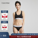 Calvin Klein内衣【摩登引力带】女士ck无钢圈轻运动工字美背文胸QF3785AD 001-太空黑 L 推荐75D-85C