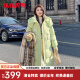 鸭鸭（YAYA）长款羽绒服女冬季2024年新款韩版休闲连帽加厚保暖女士外套XB 绿色 160/84A(M)