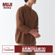 无印良品（MUJI）男式 法兰绒立领衬衫 长袖休闲百搭衬衣男士外套纯棉全棉ACA75C1A 砖红色 XL （180/104A）