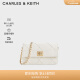 CHARLES&KEITH24夏季新品绗缝菱格链条斜挎小方包女CK2-80271338 Cream奶白色 S