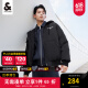 杰克·琼斯（JACK&JONES）春季男士棉衣时尚潮流字母印花连帽棉服外套情侣同款夹克男装 黑色-E41  175/96A/M