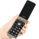 BIHEE C30A全网通4G翻盖手机移动联通电信老人手机 百合手机 双卡双待老年机儿童学生备用机 黑色