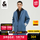 杰克·琼斯（JACK&JONES）男百搭简约舒适时尚潮流常规版型纽扣门襟大衣222427027 C40蓝灰色 180/100A/L