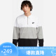 耐克NIKE套头衫男翻领半拉链CLUB+ KNIT卫衣春夏FB7798-100白灰黑L