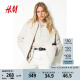 H&M女装短外套新款宽松微落肩长袖绗缝夹薄棉服1160727 浅米灰色 170/104