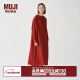 无印良品（MUJI） IDEE 女式 强捻 连帽套头连衣裙 女装裙子春季 GAD03C4S 深红色 L (165/88A)