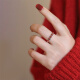 Gramda南红玛瑙银戒指女士指环复古戒子520情人节礼物送女友老婆妈妈 南红玛瑙银戒指