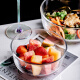 维特玛诺日式透明钢化玻璃碗套装水果蔬菜沙拉碗耐热大汤碗家用可微波 7英寸【单只】口径18cm