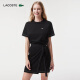 LACOSTE法国鳄鱼女装24新款黑色修身收腰短袖短款连衣裙|EF7268 031/黑色 36 /160