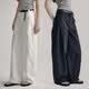 fano studios范洛白色直筒休闲裤女高腰显瘦棉质2026夏宽松弯刀裤百搭阔腿裤子 白色第二批 S