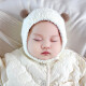 贝娜茜婴儿帽子秋冬款男女宝宝帽子冬季加厚护耳珊瑚绒毛线帽套头帽保暖 双球珊瑚绒-白色 5-18个月（42-48CM）