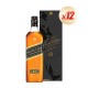 尊尼获加（JOHNNIE WALKER）苏格兰 调和型 威士忌 洋酒 黑牌 黑方 进口 黑牌 1000ml/1L*12瓶