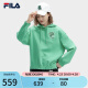 FILA |V&A联名大艺术家卫衣斐乐女子针织连帽上衣2024春新款时尚休闲 果奶绿-LG 160/80A/S