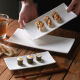 润华年寿司盘子长方形盘子陶瓷日式白色创意西餐甜品餐具点心长条盘 无纹长方盘子-8英寸