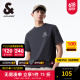 杰克·琼斯（JACK&JONES）男装短袖男潮男百搭休闲纯棉直筒圆领礼帽图案短袖T恤男夏季衣服 E40 水泥灰 175/96A/M