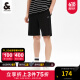 杰克·琼斯（JACK&JONES）夏季时尚男士潮流简约百搭卡通刺绣图案纯色休闲短裤裤子男装 黑色-E40 175/80A/MR