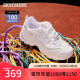 斯凯奇（Skechers）经典复古钻石熊猫鞋休闲鞋女士厚底增高小白鞋12241 白色/银色/WSL 37