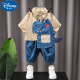 迪士尼（Disney） 男童夏季套装24新款一岁宝宝衣服儿童服装男孩衬衫夏天两件套潮  米色 120码 建议4-5岁 35-40斤