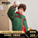 MQD童装男童羽绒服2022年冬季新款儿童学院风运动美式棒球领外套 墨绿 150
