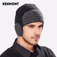 卡蒙（kenmont)男士冬季帽子韩版混纺针织帽保暖护耳帽套头帽包头毛线帽1750 黑色 58cm