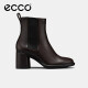 爱步（ECCO）靴子女 女鞋秋冬粗高跟切尔西靴保暖真皮女靴 雕塑222653 咖啡色22265301072 35