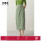 麦檬MM商场同款春新款冰丝绿色法式碎花连衣裙高腰连衣裙女 绿色（连衣裙）5D7193241  155/80A/S