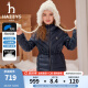哈吉斯（HAZZYS）品牌童装女童羽绒服冬新品防静电保暖透气连帽轻薄羽绒服 藏蓝 165