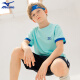 美津浓（MIZUNO）童装儿童短袖T恤夏季男女孩中大童学生纯棉运动上衣 湖蓝色 165cm（100-115斤）