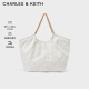 CHARLES&KEITH大容量柔软菱格包面链条单肩华夫包托特包包女包女士CK2-30151287 White白色 XL