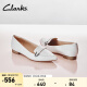 Clarks其乐女鞋莱纳系列春乐福鞋豆豆鞋时尚方跟搭扣舒适单鞋 白色 建议拍小半码 37.5
