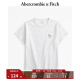 ABERCROMBIE & FITCH女装 24春夏新款时尚休闲小麋鹿修身圆领纯色短袖T恤 358162-1 浅灰色 M (165/96A)