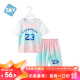舒贝怡六一儿童节礼物篮球服夏季速干衣男女童运动短袖套装训练服粉130