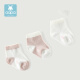 【10色可选】aqpa婴儿夏季袜薄款3双装 新生宝宝可爱纯棉袜子中筒松口      粉红色+粉红白+白色   0-3个月