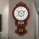 凯恩斯（KAIENSI） 挂钟客厅钟表欧式复古时钟摇摆石英钟表电波创意木质挂表家用 3340BL-带日历款-进口丽.声机芯 16英寸