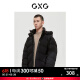 GXG男装商场同款极简系列黑色羽绒服2022年冬季新款 黑色 175/L
