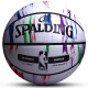 SPALDING 斯伯丁大理石蓝/白印花系列室外橡胶耐磨篮球 斯伯丁涂鸦彩色83-636Y