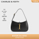 CHARLES&KEITH24夏新品法式手提腋下包帆布小方包女CK2-20151402 Black黑色 M