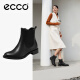 爱步（ECCO）靴子女 冬季切尔西女靴粗跟短靴女 型塑266503 黑色26650301001 37