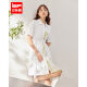 IEF/爱依服2024夏季新款韩版时尚通勤风小众设计高级感衬衫裙 白 M