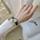 锋上学生手表考试韩版潮流简约个性复古原宿风学生女士石英皮带手表 银壳黑带白面