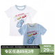 丽婴房（Les enphants）男童汽车卡通泡泡纱针织布短袖T恤儿童上衣T恤夏季T恤 天蓝色 110cm